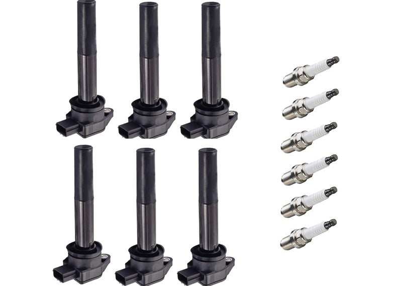 ENA Ignition Coil Pack and Platinum Spark Plug Set of 6 Compatible with Mitsubishi 2004 2005 2006 2007 2008 Endeavor and 2004 Galant V6 3.8L Replacement for C1505 UF481 - Image 1